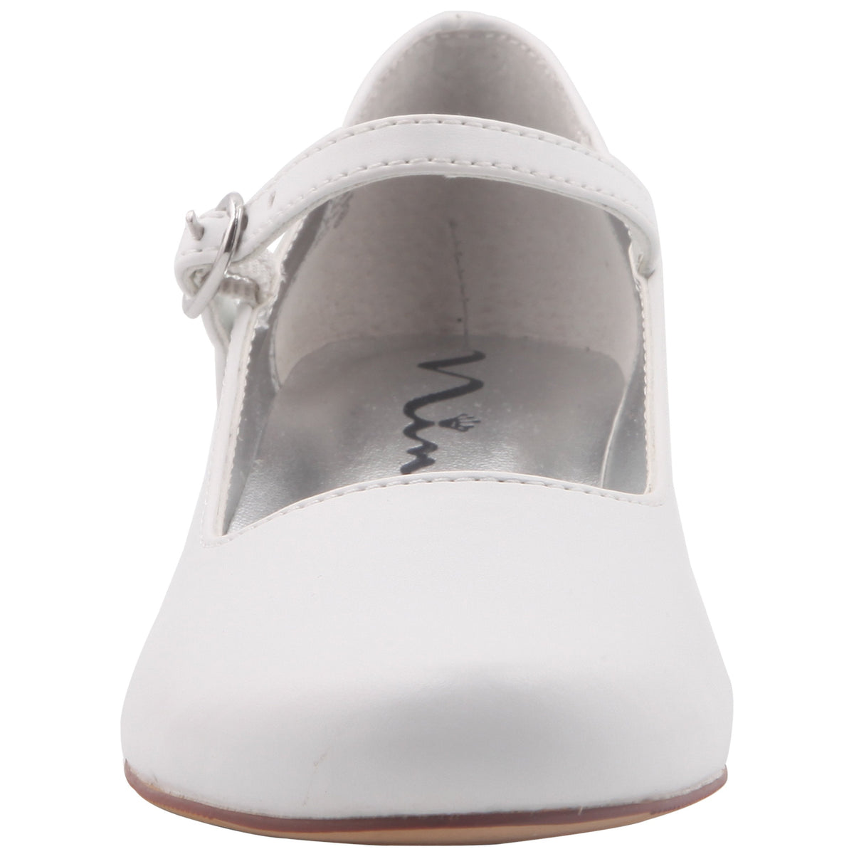 Girls Seeley White Low Heel Dress Shoes | Nina Shoes