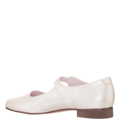 Girls Bonnett Beige Pearlized Mary Jane Dress Shoes | Nina Shoes