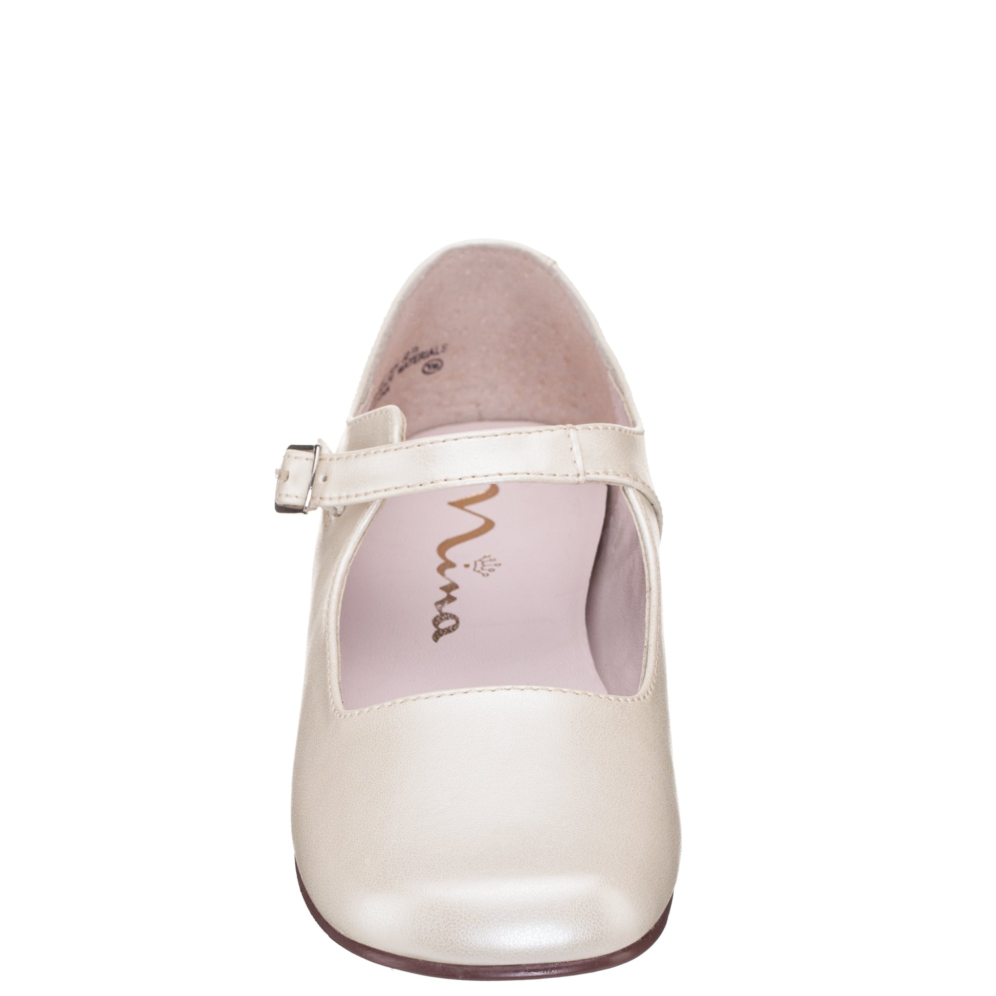 Girls Bonnett Beige Pearlized Mary Jane Dress Shoes | Nina Shoes