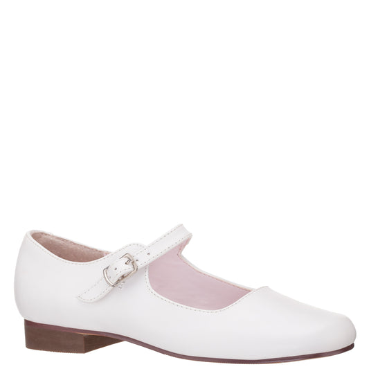 Girls Bonnett White Leather Mary Jane Dress Shoes | Nina Shoes