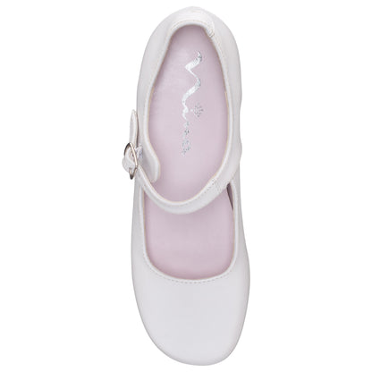 Girls Bonnett White Leather Mary Jane Dress Shoes | Nina Shoes