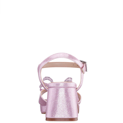 Girls Aiza Pink Glitter Heel Platform Sandal | Nina Shoes
