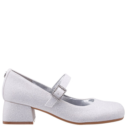 Girls Mila White Glitter Mary Jane Dress Shoe | Nina Shoes