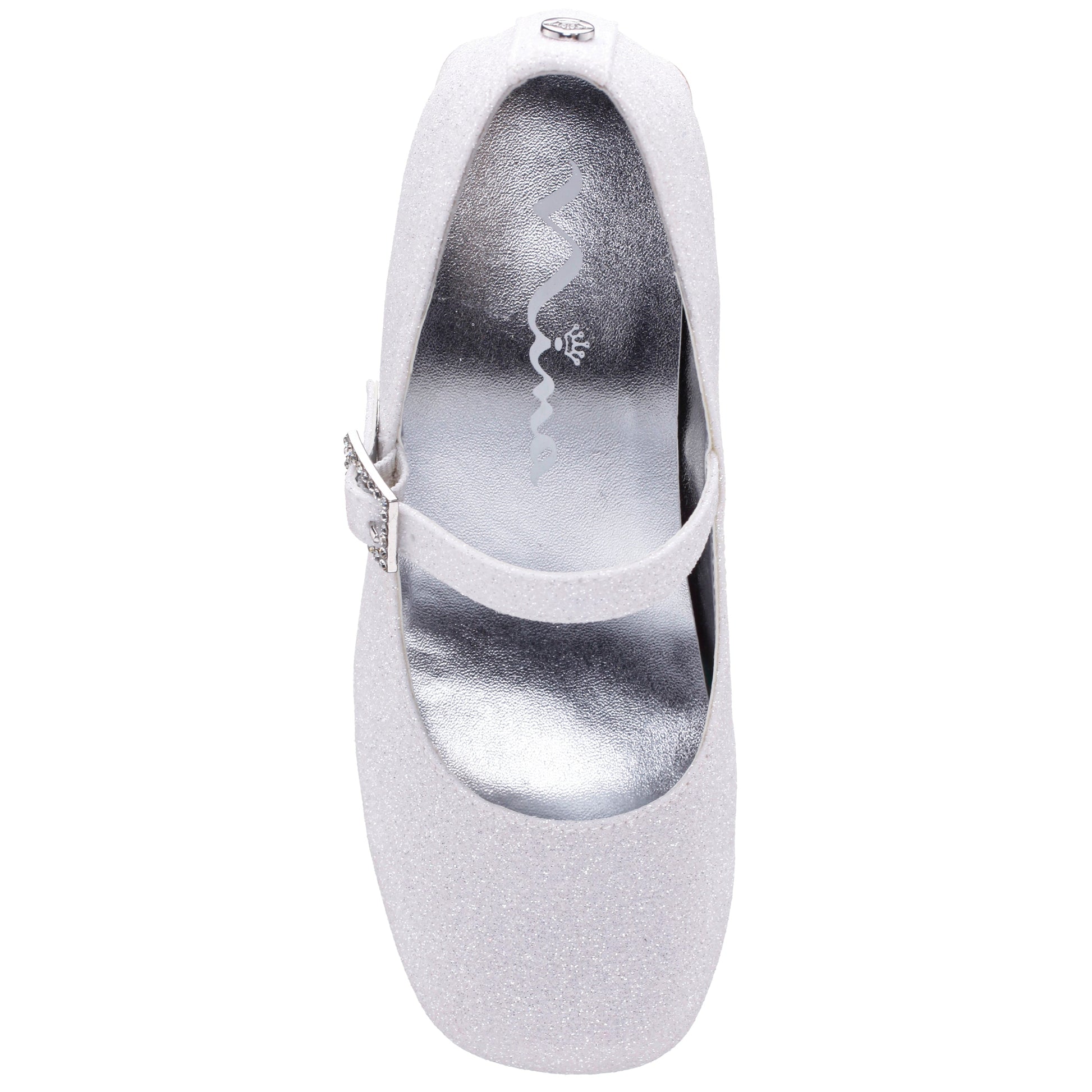 Girls Mila White Glitter Mary Jane Dress Shoe | Nina Shoes