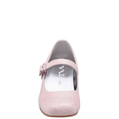 Girls Mila Pink Glitter Mary Jane Dress Shoe | Nina Shoes
