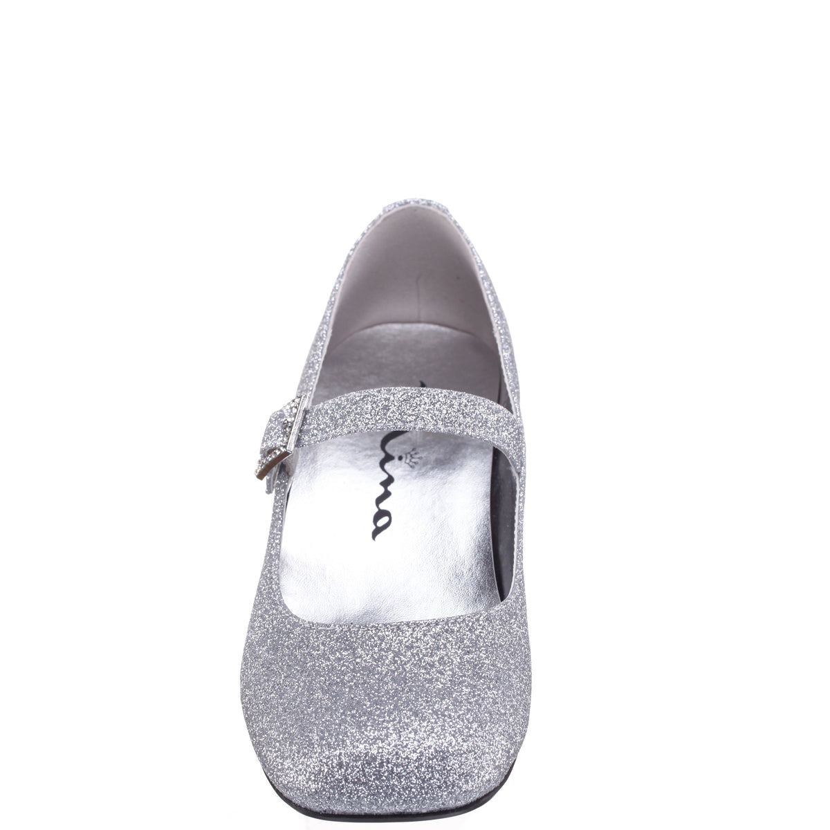 Girls Mila Silver Glitter Mary Jane Dress Shoe | Nina Shoes
