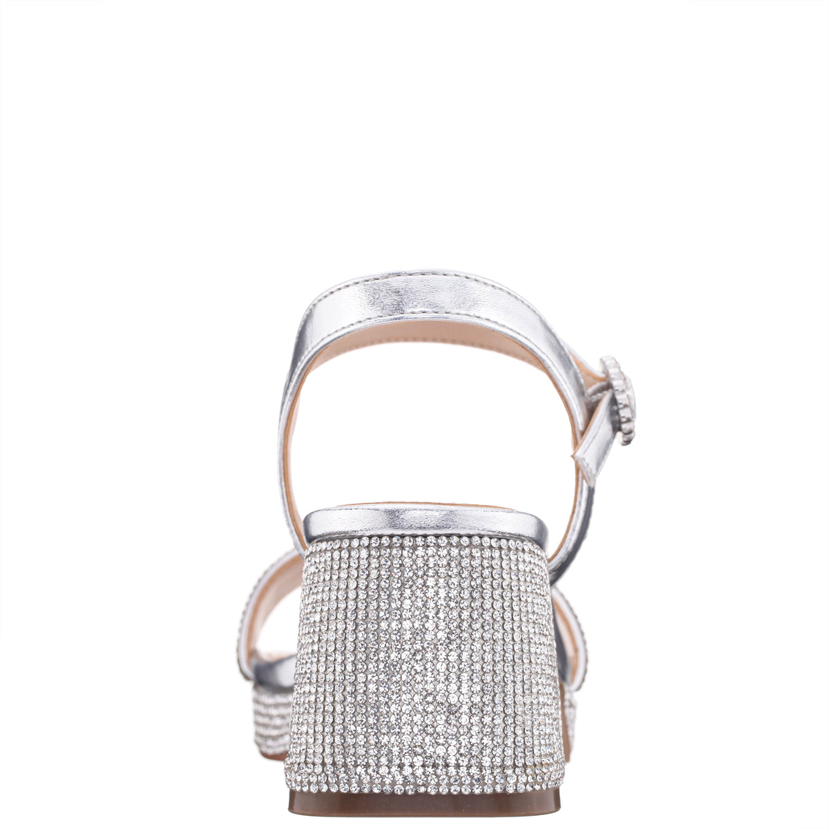 Girls Marysol Silver Metallic Rhinestone Platform Dress Sandals | Nina Shoes