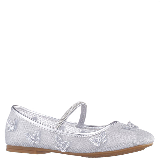 Girls Noula Silver Mesh Ballet Shoe | Nina Shoes