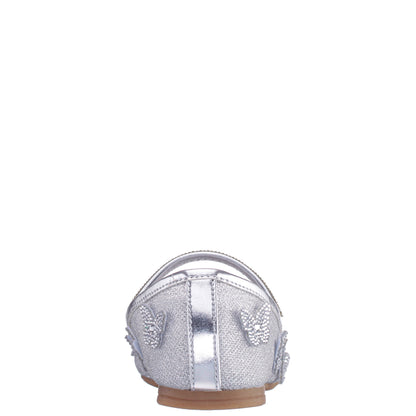 Girls Noula Silver Mesh Ballet Shoe | Nina Shoes