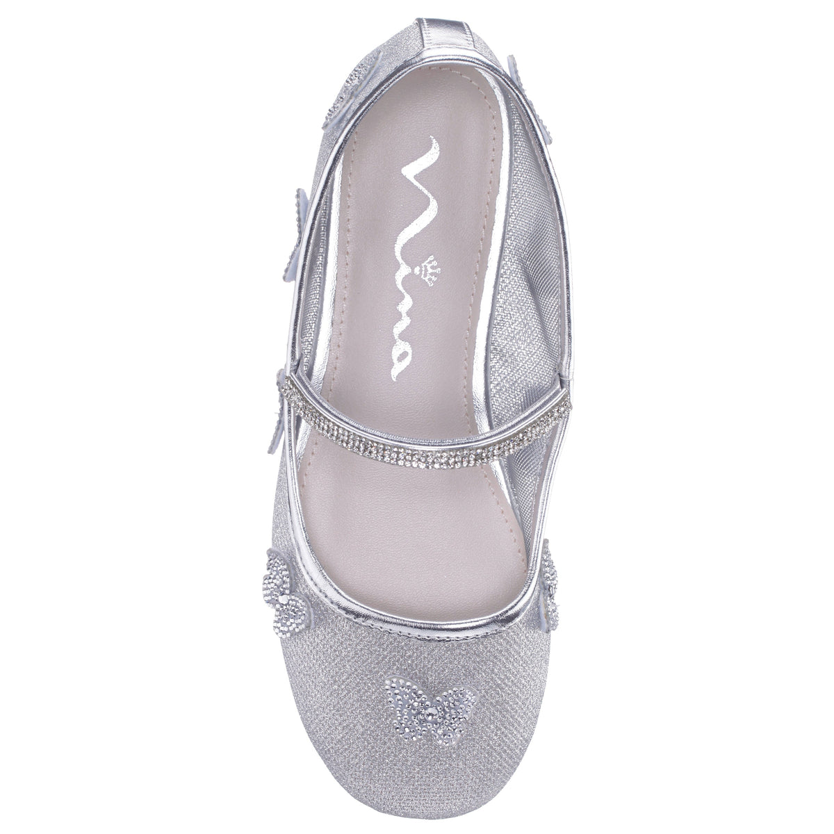Girls Noula Silver Mesh Ballet Shoe | Nina Shoes