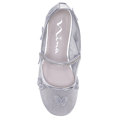 Girls Noula Silver Mesh Ballet Shoe | Nina Shoes