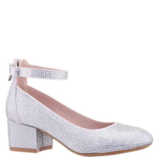 Girls Lennie2 White Rhinestone Dress Shoes | Nina Shoes