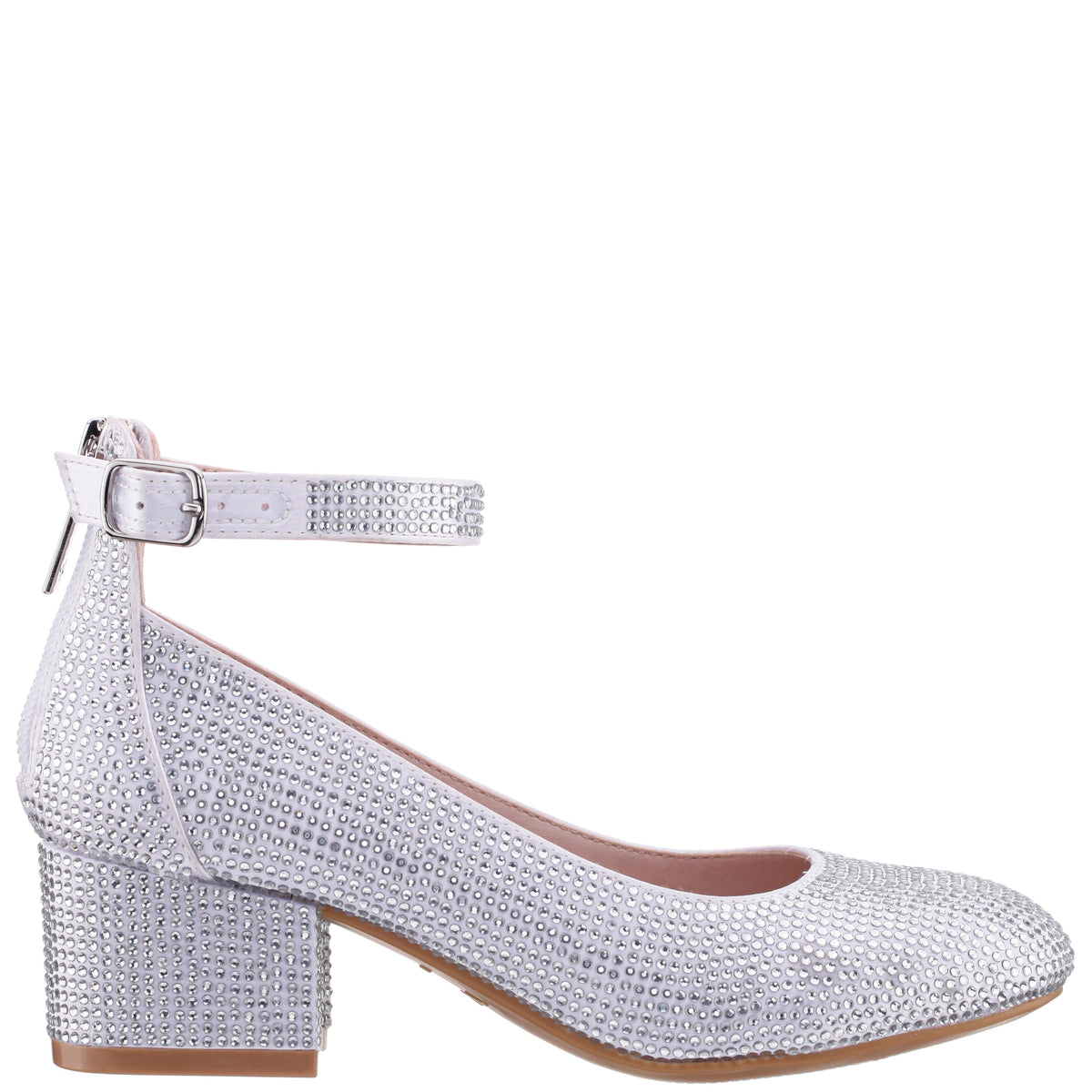 Girls Lennie2 White Rhinestone Dress Shoes | Nina Shoes