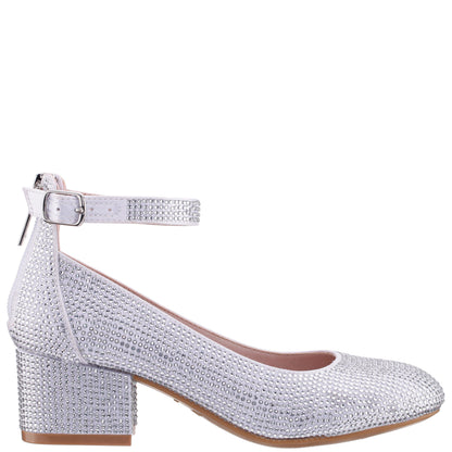 Girls Lennie2 White Rhinestone Dress Shoes | Nina Shoes