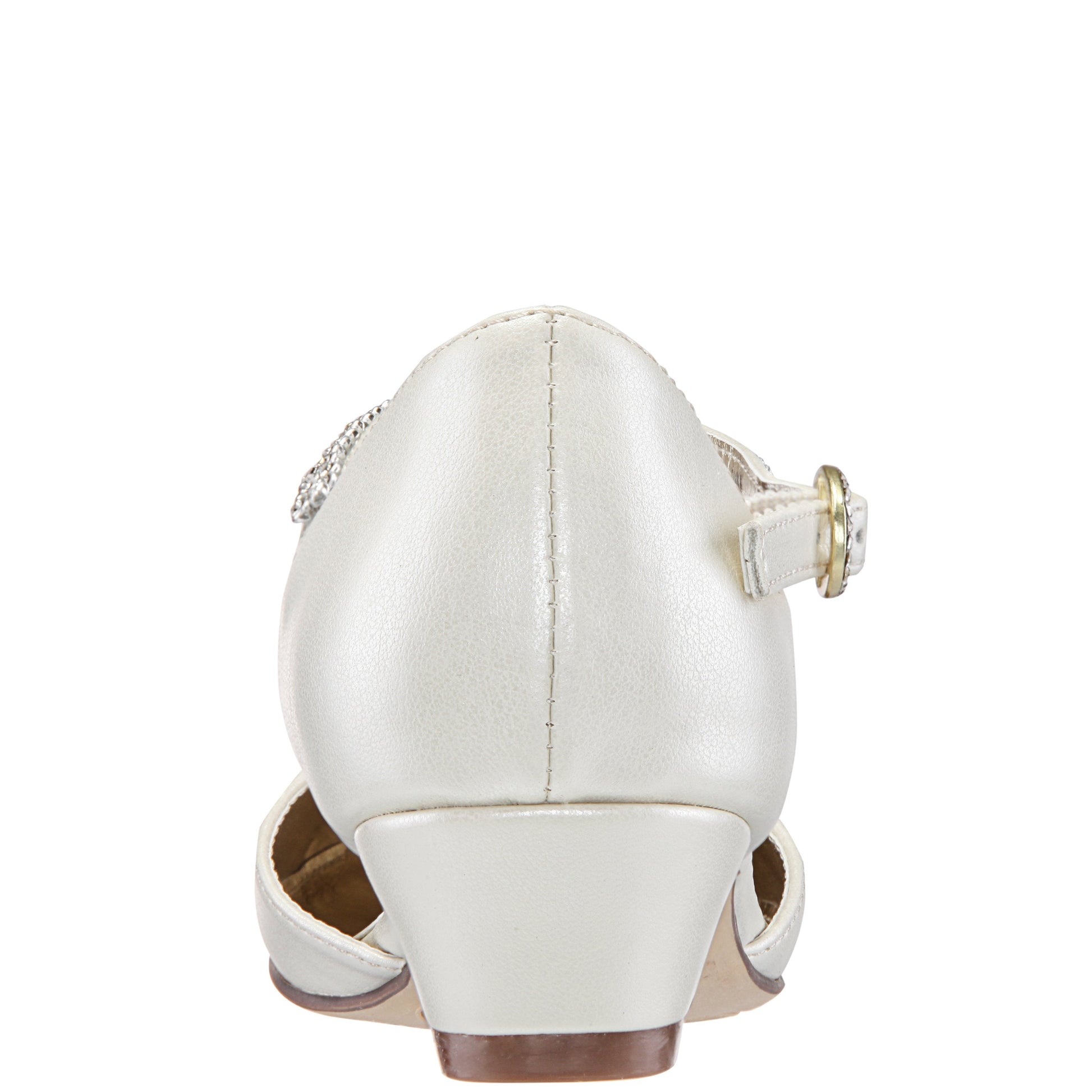 Girls Cera Beige Pearlized Dress Shoes with Rhinestones | Nina Shoes