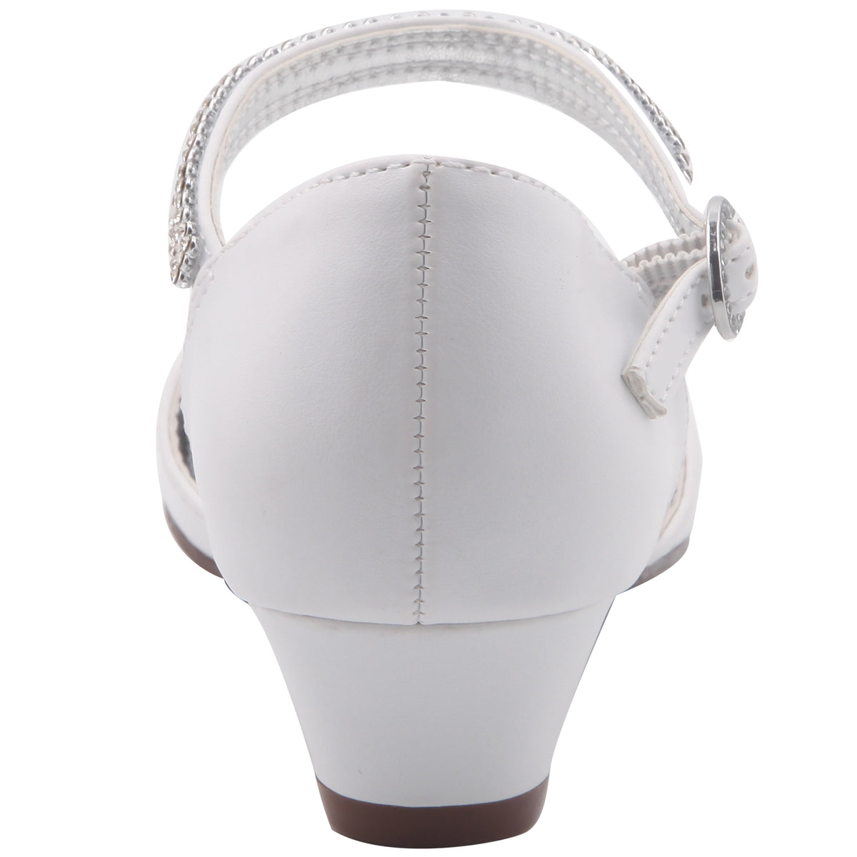 Girls Cera White Dress shoes with Rhinestones | Nina Shoes