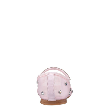 Girls Leva Pink Rhinestone Mesh Ballet Flats | Nina Shoes