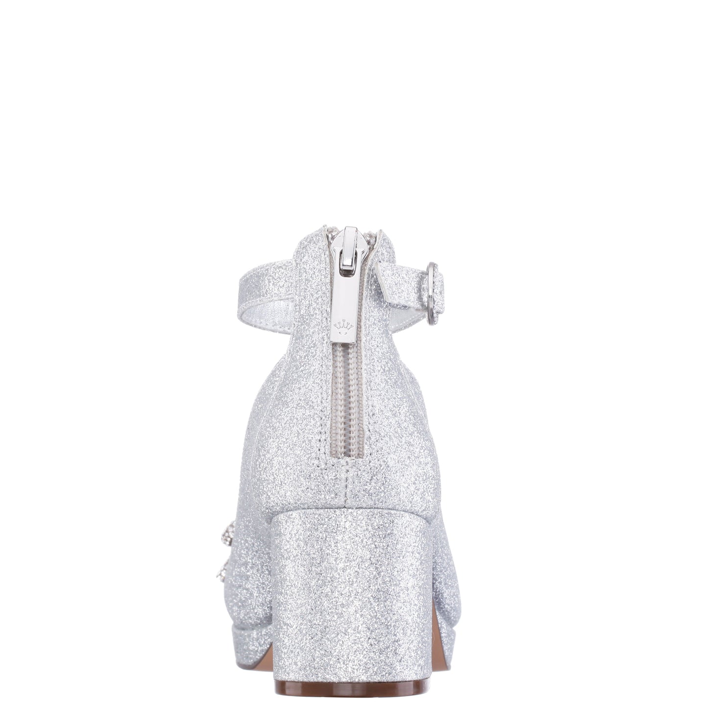 Girls Daylin Silver Glitter Ankle Strap Dress Shoes | Nina Shoes