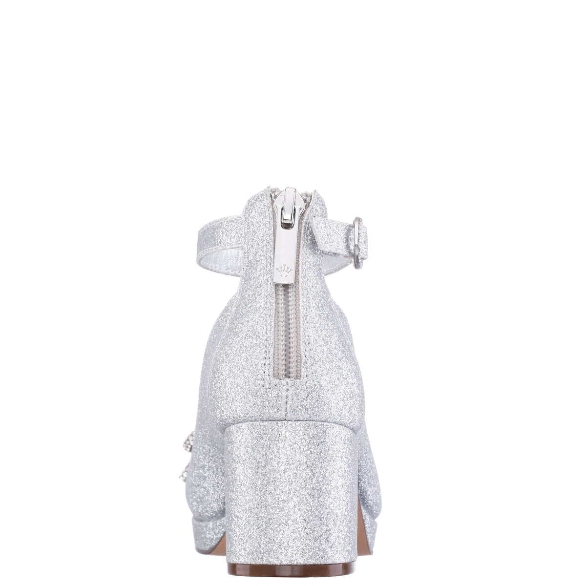 Girls Daylin Silver Glitter Ankle Strap Dress Shoes | Nina Shoes