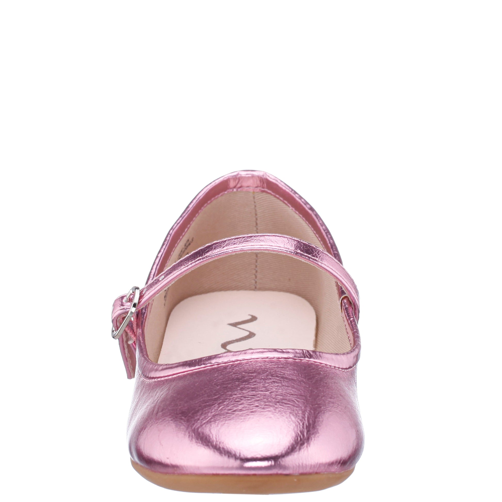 Girls Nicola Pink Crackle Metallic Ballet Flats | Nina Shoes