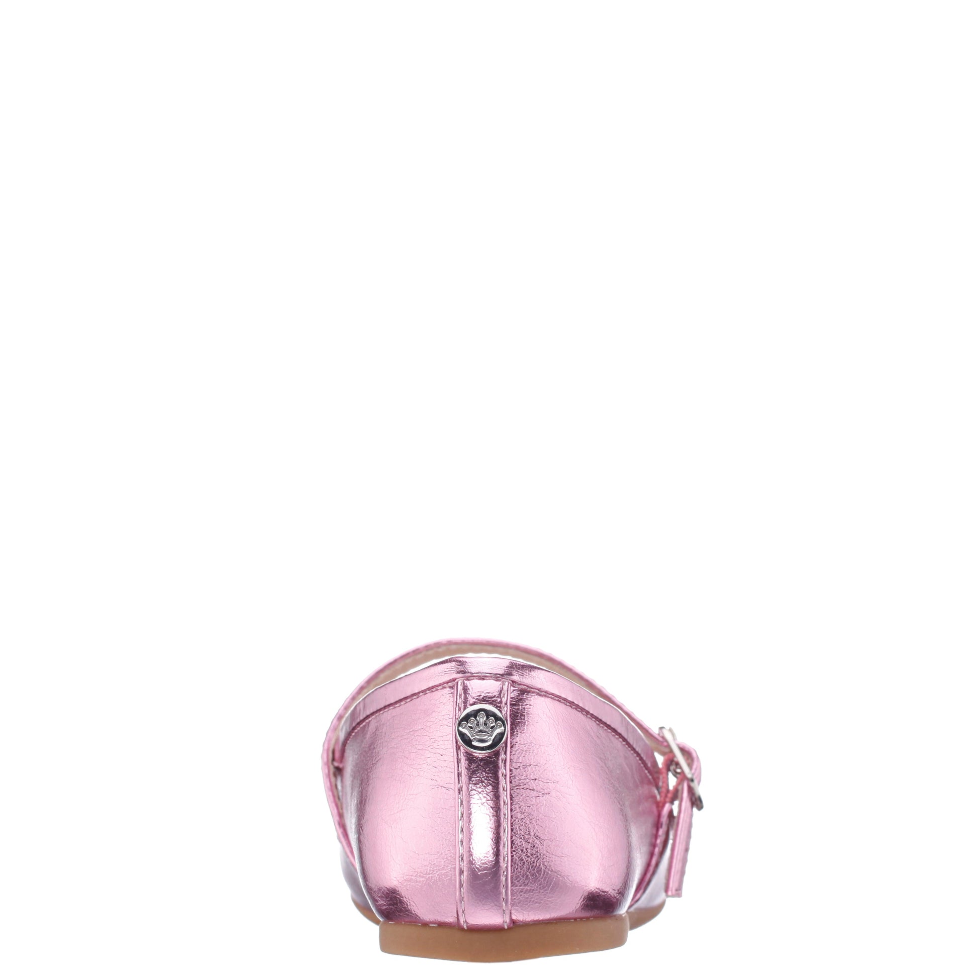 Girls Nicola Pink Crackle Metallic Ballet Flats | Nina Shoes