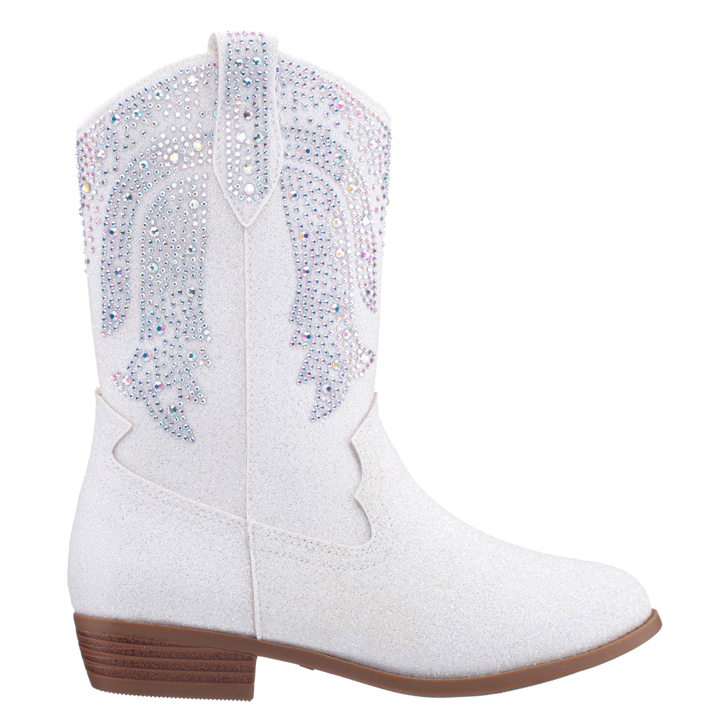 Girls Hawley White Heel Cowboy Boots | Nina Shoes