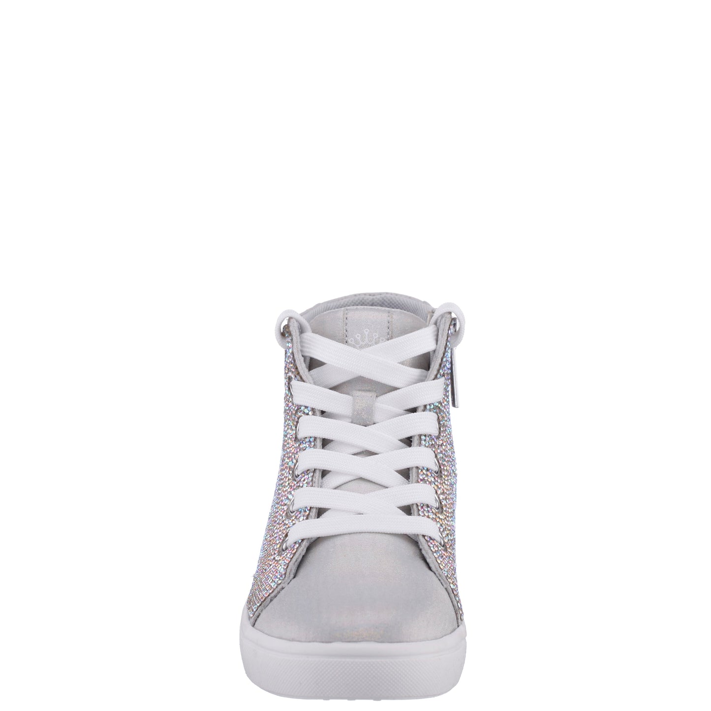 Girls Kula Silver Crystal Side Zip High Top Sneaker | Nina Shoes