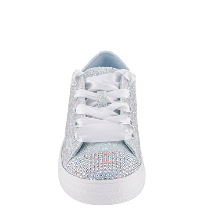 Girls Monika Blue Glitter Lace Tie Sneakers | Nina Shoes