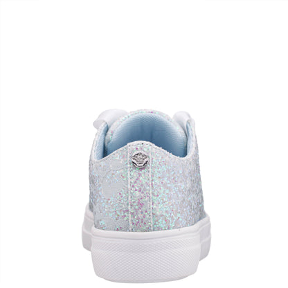 Girls Monika Blue Glitter Lace Tie Sneakers | Nina Shoes