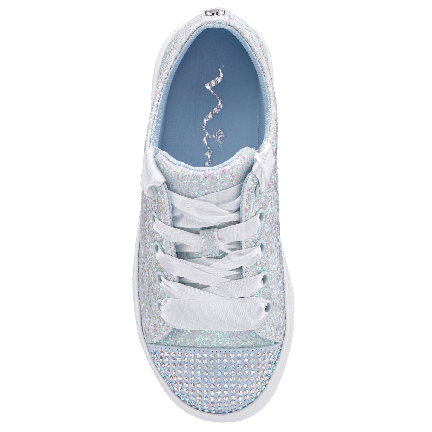 Girls Monika Blue Glitter Lace Tie Sneakers | Nina Shoes