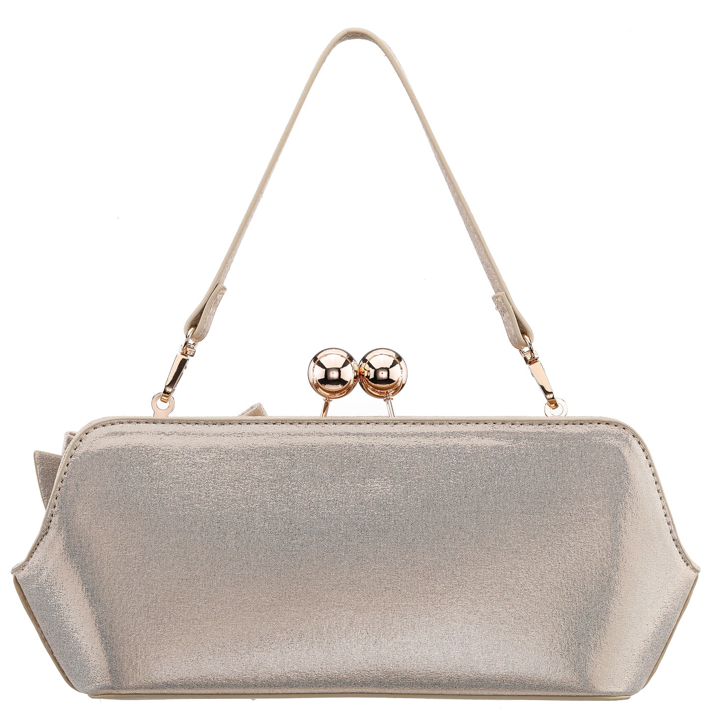 Kenji-M Platino Reflective Suedette Frame Clutch | Nina Shoes
