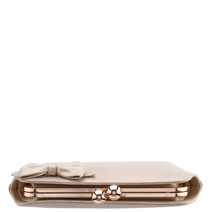 Kenji-M Platino Reflective Suedette Frame Clutch | Nina Shoes