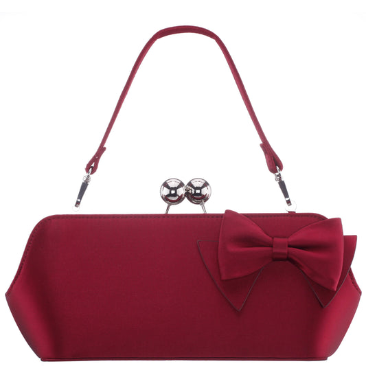 Kenji-K Red Satin Frame Clutch | Nina Shoes