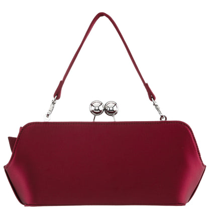 Kenji-K Red Satin Frame Clutch | Nina Shoes