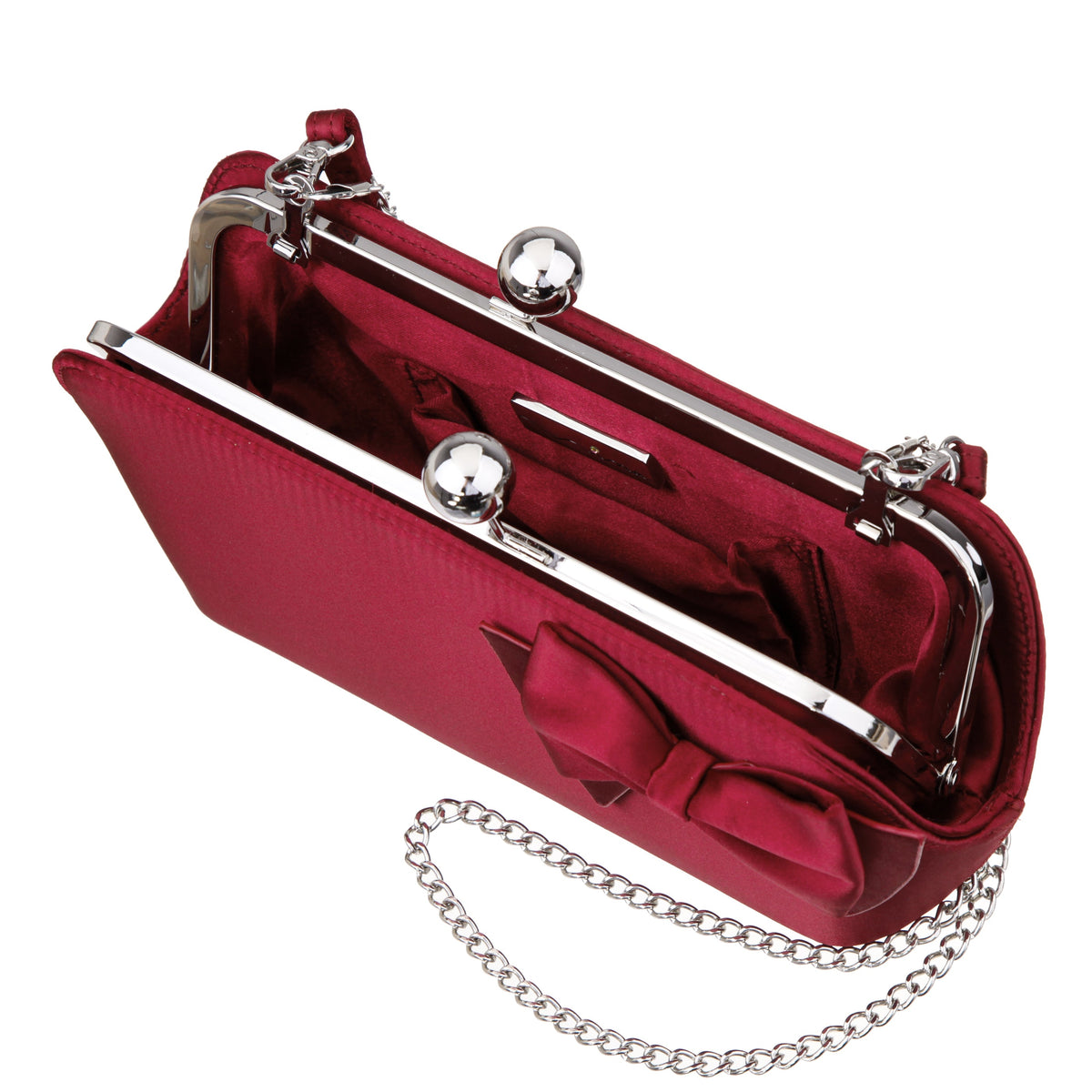 Kenji-K Red Satin Frame Clutch | Nina Shoes