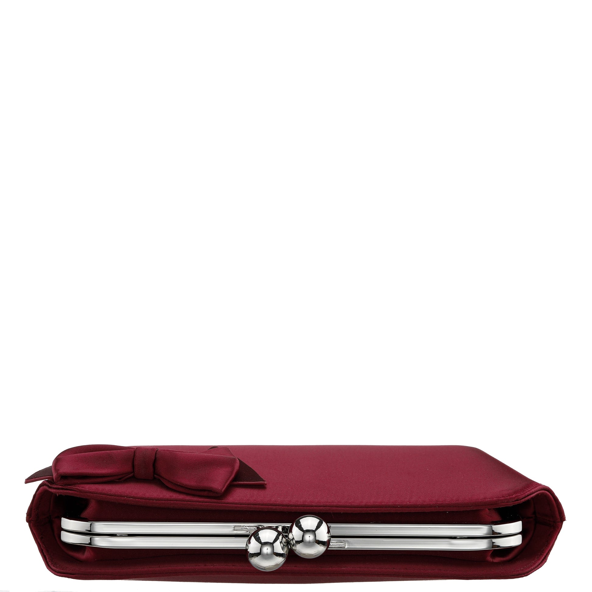 Kenji-K Red Satin Frame Clutch | Nina Shoes