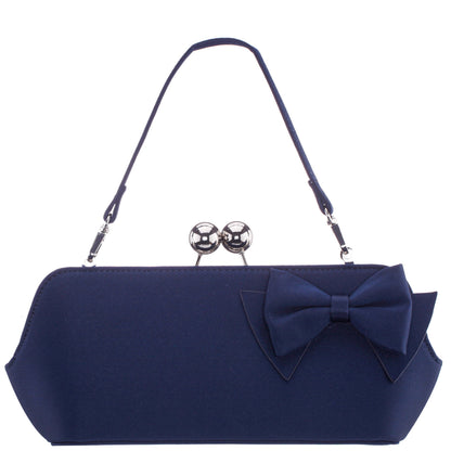 Kenji-K Blue Satin Frame Clutch | Nina Shoes