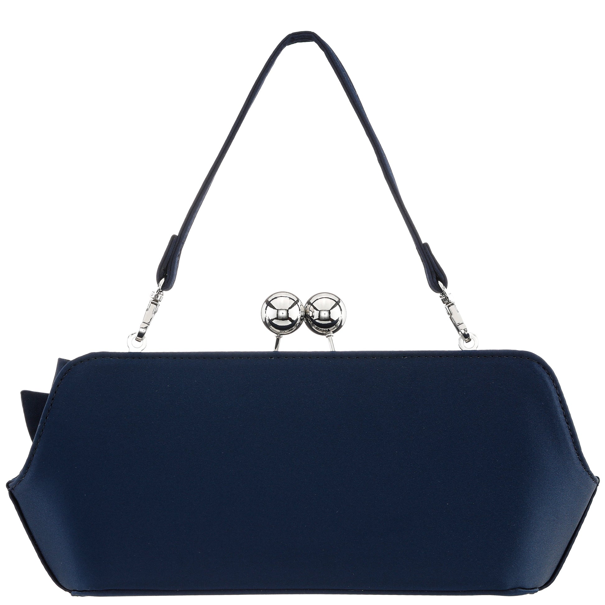 Kenji-K Blue Satin Frame Clutch | Nina Shoes