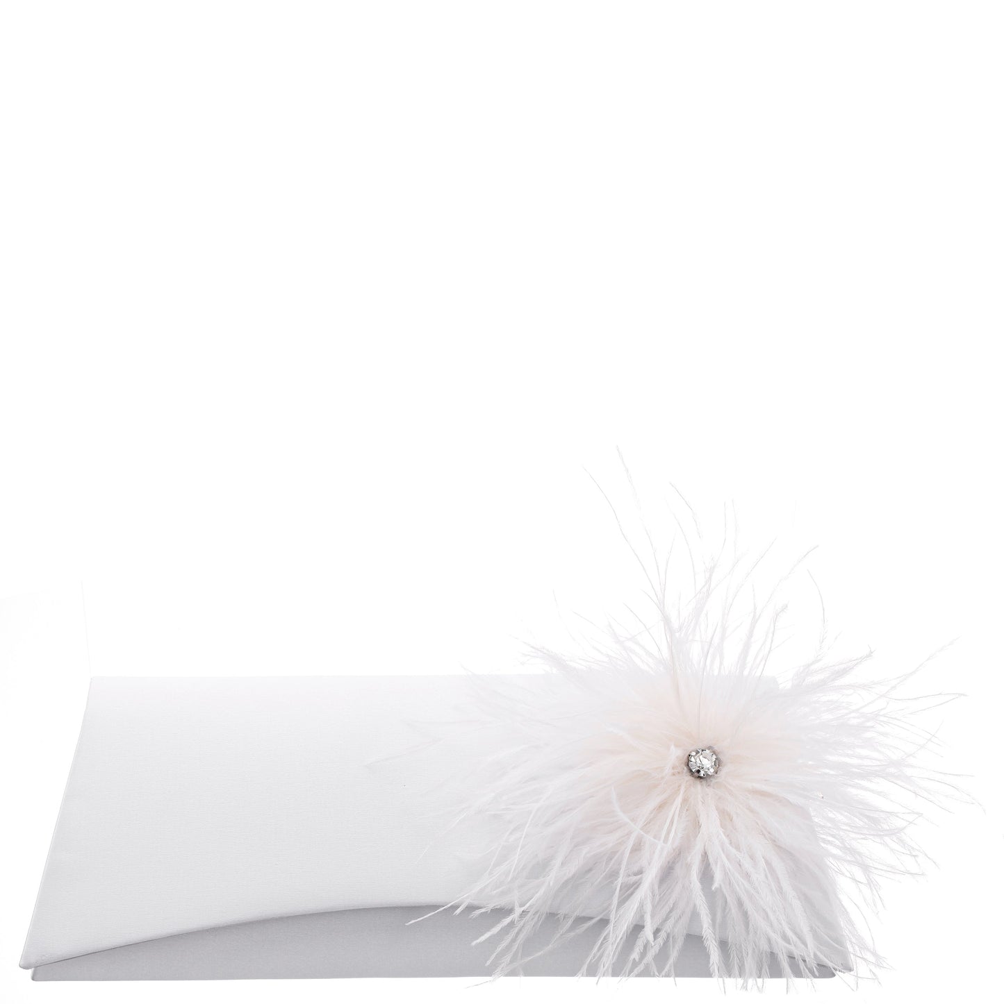 Zosia White Satin Foldover Clutch | Nina Shoes