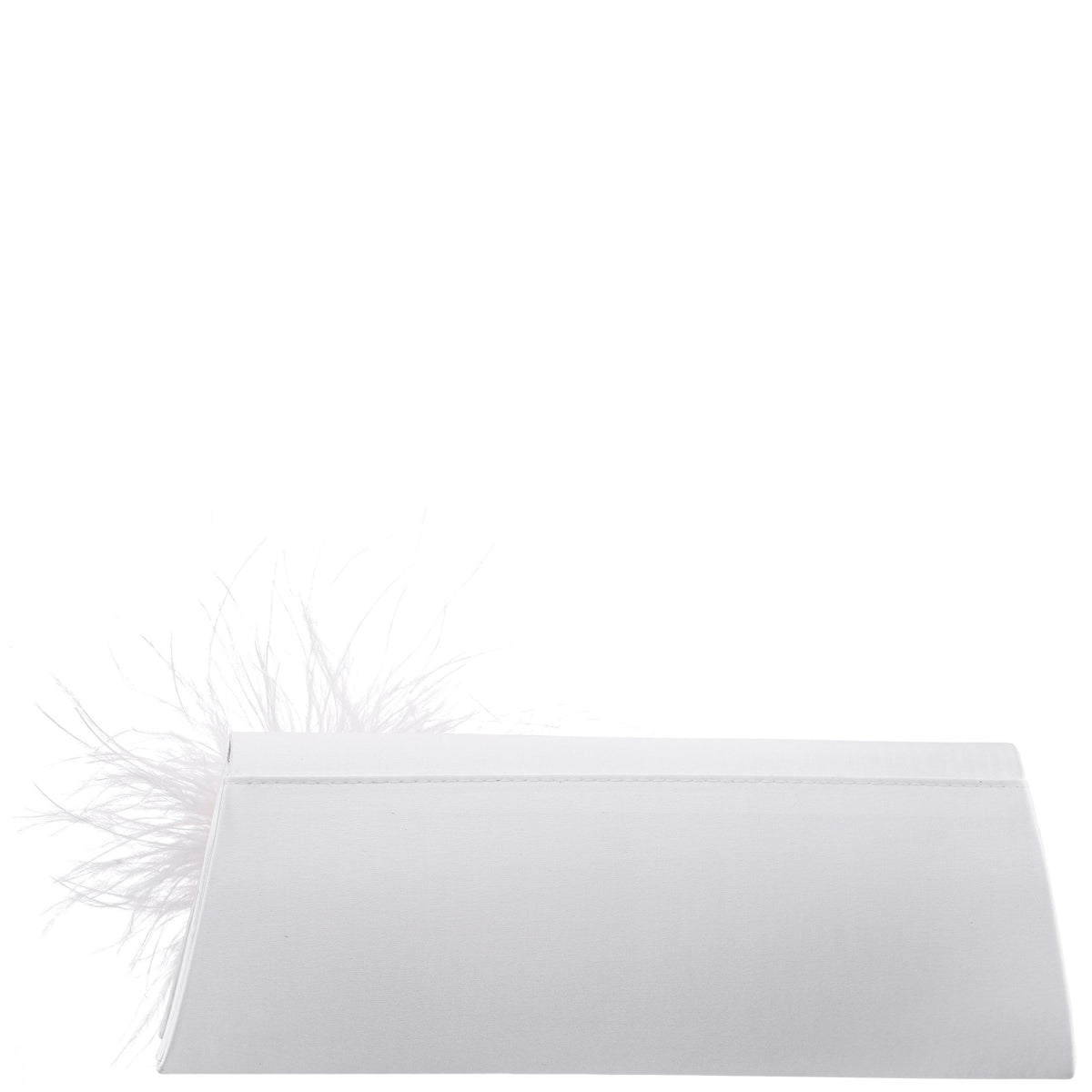 Zosia White Satin Foldover Clutch | Nina Shoes