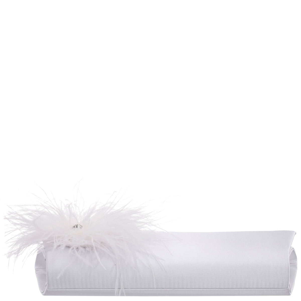 Zosia White Satin Foldover Clutch | Nina Shoes