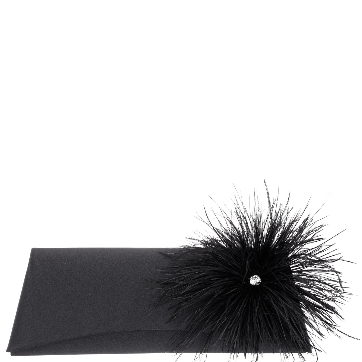 Zosia Black Satin Foldover Clutch | Nina Shoes