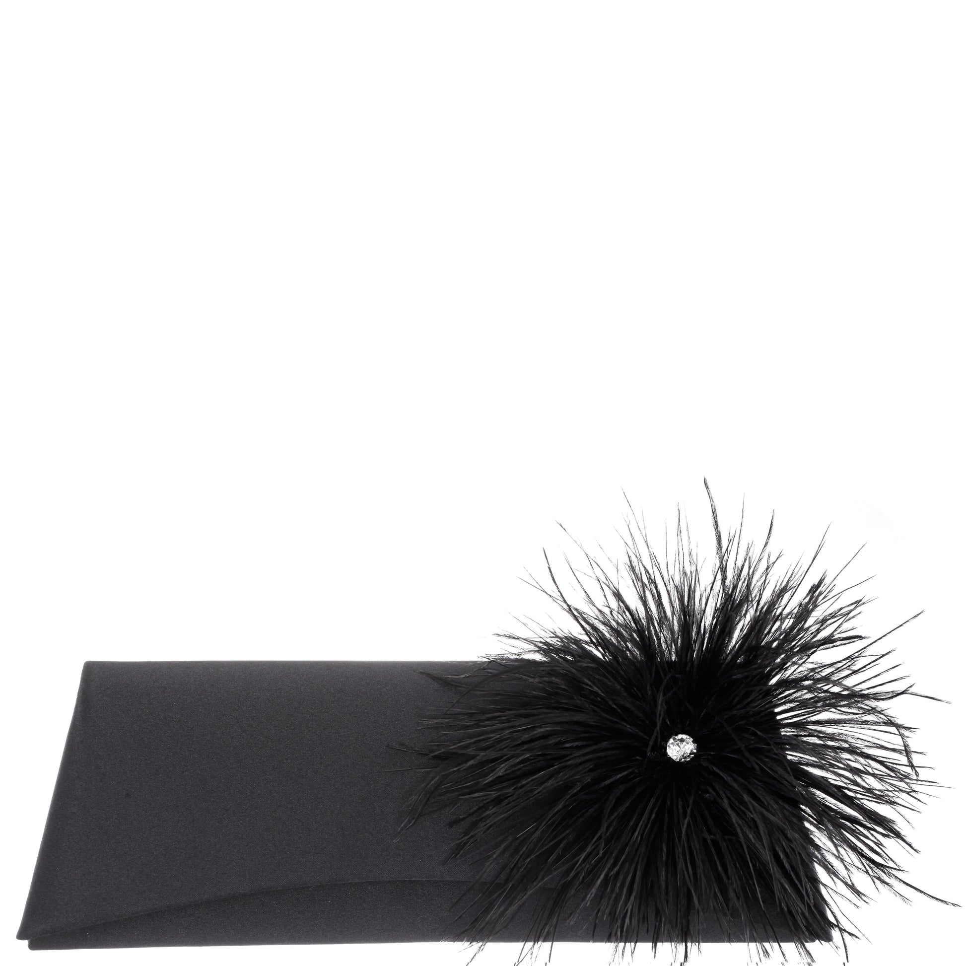 Zosia Black Satin Foldover Clutch | Nina Shoes
