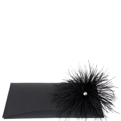 Zosia Black Satin Foldover Clutch | Nina Shoes