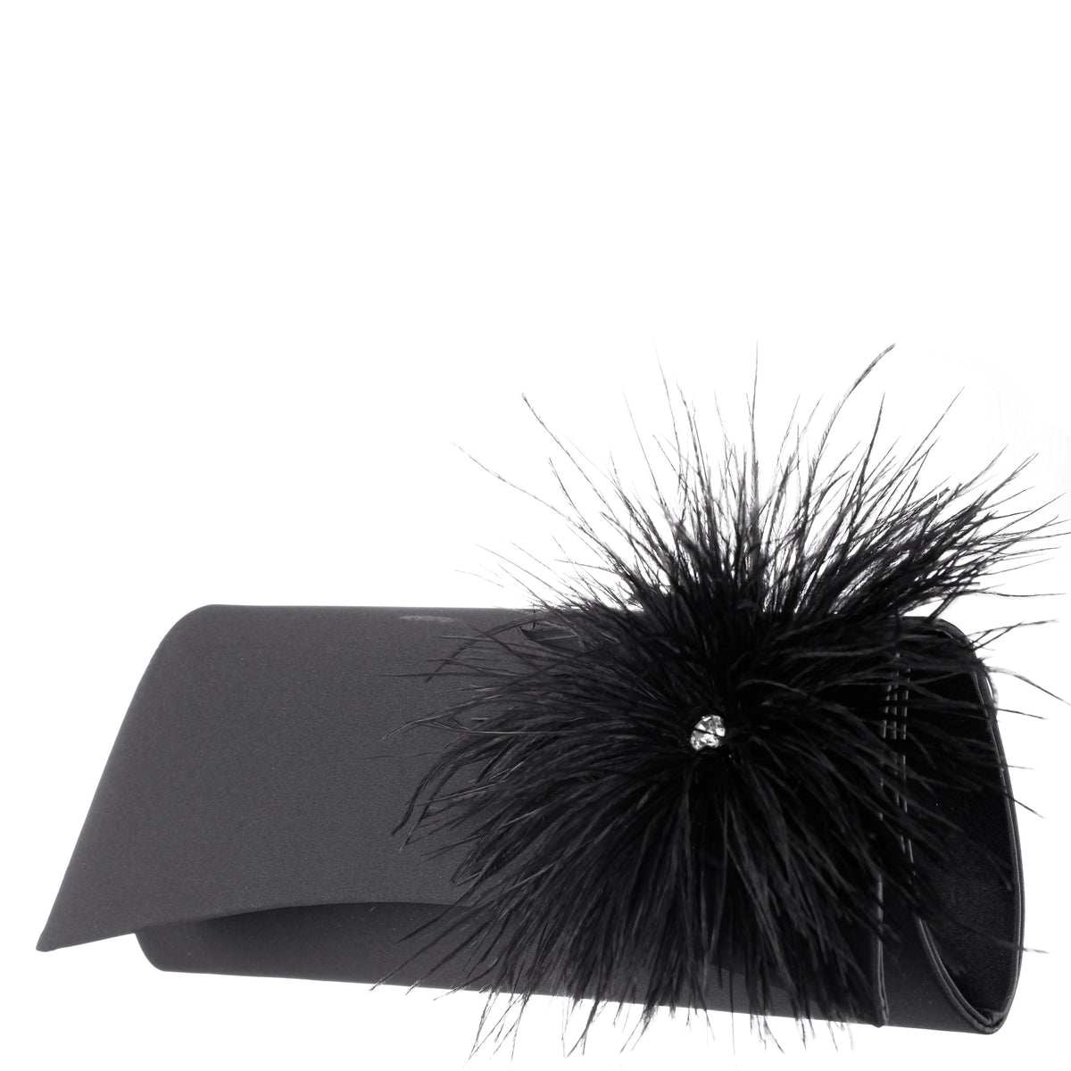 Zosia Black Satin Foldover Clutch | Nina Shoes