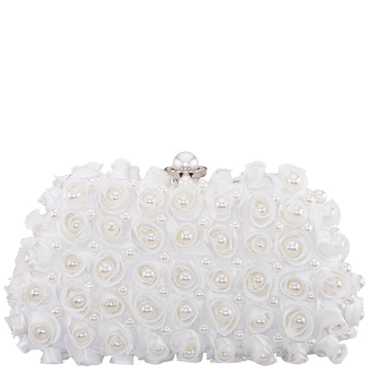Paloma White Pearl/Polyester Box Bag | Nina Shoes