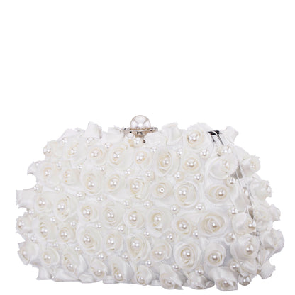 Paloma White Pearl/Polyester Box Bag | Nina Shoes
