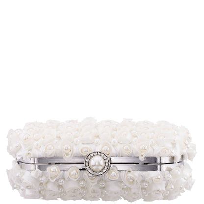 Paloma White Pearl/Polyester Box Bag | Nina Shoes