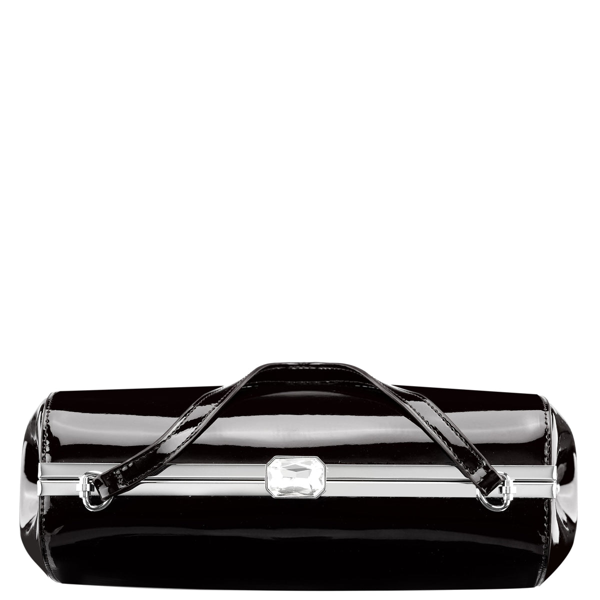 Delsie Black Patene Pu Frame Clutch | Nina Shoes