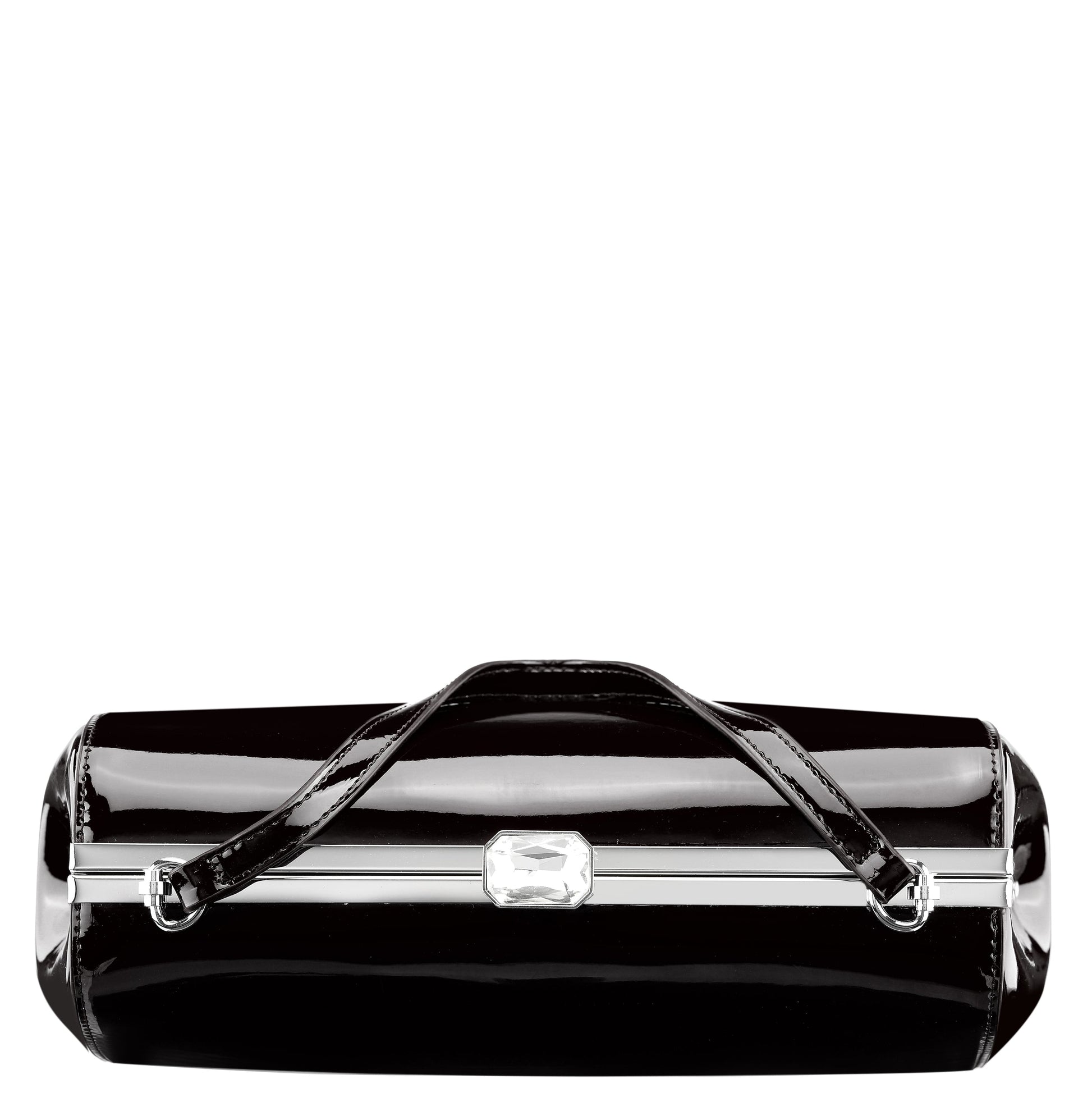 Delsie Black Patene Pu Frame Clutch | Nina Shoes